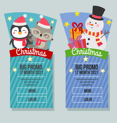 Christmas Sale Banner Vertical Snowman