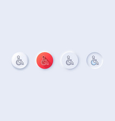 Disability Person Line Icon Wheelchair User Sign