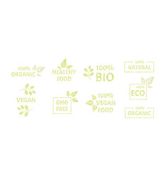 Label Or Badge Set For Organic Food And Drink