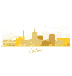 Salem Oregon City Skyline Silhouette With Golden