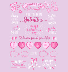 Valentines Day Galentines Day Female Party Set