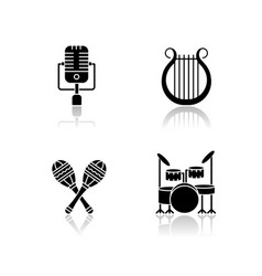 Band Musical Instruments Drop Shadow Black Glyph