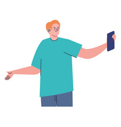 Blond Man Taking A Selfie