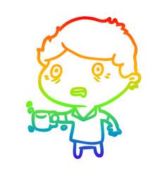 Rainbow Gradient Line Drawing Man Jittery From