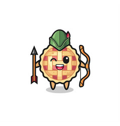 Apple Pie Cartoon As Medieval Archer Mascot