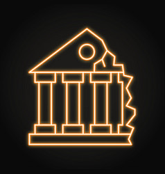 Bank Crisis Neon Icon In Line Style