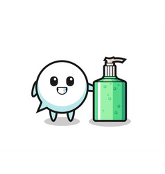 Cute Speech Bubble Cartoon With Hand Sanitizer