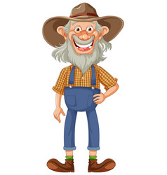 Funny Old Farmer Cartoon Character