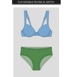 Swimwear Blue Bra And Green Pantie Design