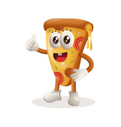 Cute Pizza Mascot Thumbs Up