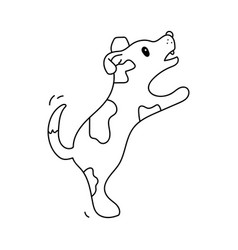 Dog Jumping Outline