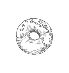 Doughnut With Glaze Isolated Monochrome Donut