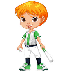 Orange Hair Colour Boy Baseball Player