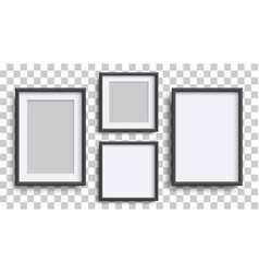 Photo Frames Realistic Square Black Frames Mockup