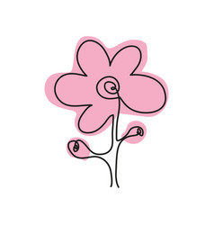 Pink Flower One Line