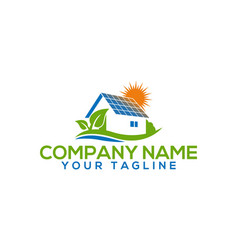 Abstract Natural Solar Energy And Home Logo