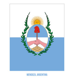 Mendoza Flag On White Background Flag