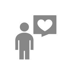 Talk And Think About Love Grey Icon Speech Bubble