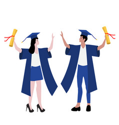 Two University Graduates On A White Background