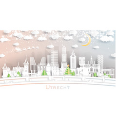 Utrecht Netherlands City Skyline In Paper Cut