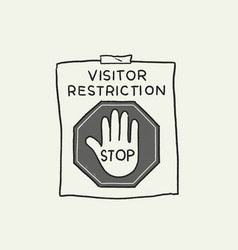 Visitor Restriction Sign Doodle New Normal