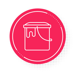 White Line Paint Bucket Icon Isolated On