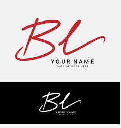 B L Bl Initial Signature Handwritten Letter Logo