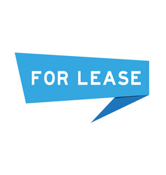 Blue Color Speech Banner With Word For Lease