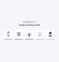 Gym Flat 5 Icon Pack Including Bottle