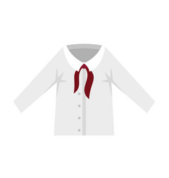 Ribbon Shirt Icon Flat Student Suit