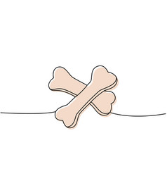 Bones Dog Toy One Line Colored Continuous Drawing