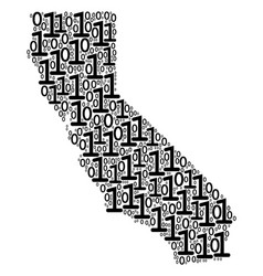 California Map Composition Of Binary Digits