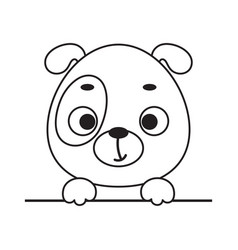 Coloring Page Cute Little Dog Head Book