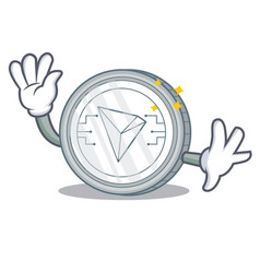 Waving Tron Coin Character Cartoon