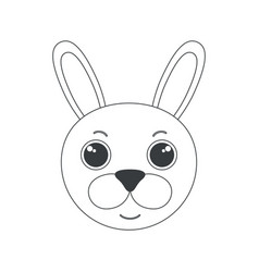 Cute Rabbit Face Animals Head Of Simple Shape