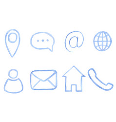 Media And Communication Watercolor Icons Web