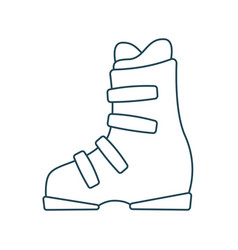 Outline Ski Boot Icon Editable Stroke - Stock