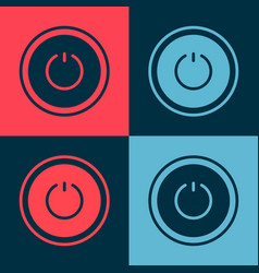 Pop Art Power Button Icon Isolated On Color