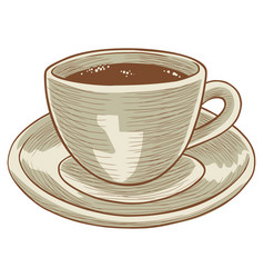 Coffee Tea Cup Vintage Drawing Logo Design