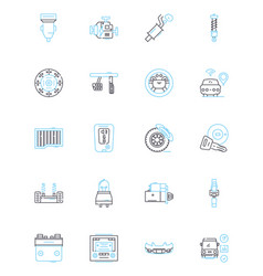 Vehicle Repair Linear Icons Set Mechanic