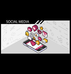 Social Media Isometric Design Icon Web 3d