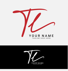 T L Tl Initial Signature Handwritten Letter Logo