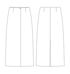 Template Skirt In Double Face Flat Design Outline