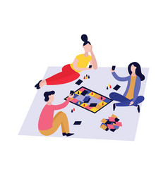 Three Friends Playing Board Game Together