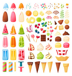 Ice Cream Constructor Various Flavors Cones