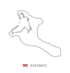 Kiribati Map Line Linear Thin Simple