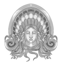 Renaissance Woman With Long Wave Hair And Shell