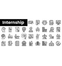 Set Of Outline Internship Icons