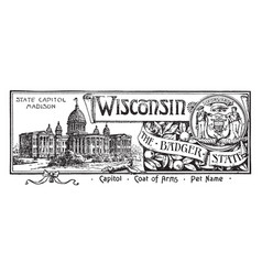 State Banner Of Wisconsin The Badger