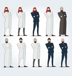 Arab Men Standing With Crossed Arms